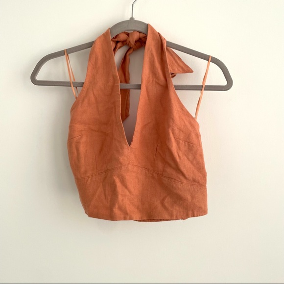 Abercrombie & Fitch Linen Blend Halter Top • NWT - Picture 2 of 9